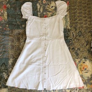 Line and Dot White Mini Dress